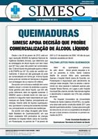 Queimaduras: SIMESC apoia decisão que proíbe comercialização de álcool líquido