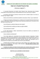 Médicos cobram providências  para o hospital Pequeno Anjo