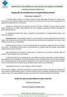 SIMESC divulga carta e cobra providências para hospital Beatriz Ramos em Indaial