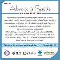 Abraço à Saúde: falta de recursos humanos mobiliza profissionais na Semana do Médico