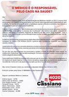 Candidato médico filiado divulga carta à categoria médica