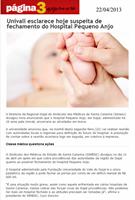 Página 3: jornal acompanha ações do SIMESC para o hospital Pequeno Anjo
