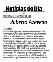 Roberto Azevedo confirma reunião do SIMESC com secretário de Saúde de Florianópolis