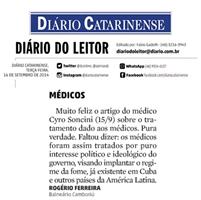 Leitor elogia artigo do presidente do SIMESC