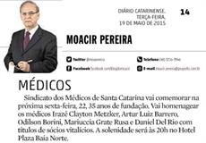 Homenagem aos Sócios Vitalícios é citada pelo colunista Moacir Pereira