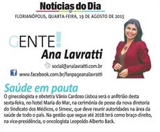 Posse do novo presidente do SIMESC em destaque no jornal Notícias do Dia