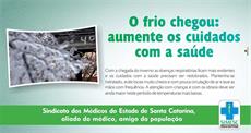 Cuidados com o frio é o  alerta do Informe SIMESC