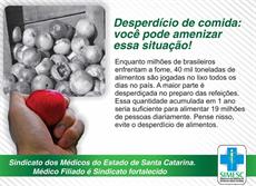 SIMESC alerta para o desperdício de alimentos