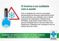 Informe SIMESC alerta para os cuidados com o inverno