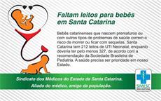 Faltam leitos para bebês em SC
