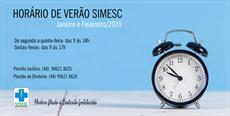 SIMESC em horário especial de verão