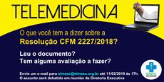 SIMESC convida médicos a avaliarem Resolução sobre a Telemedicina