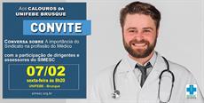 A importância do Sindicato para o médico é tema conversa do SIMESC com calouros de Brusque