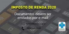 Documentos para declaração de imposto de renda devem ser enviados por e-mail
