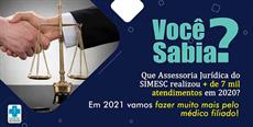 Você sabia que a Assessoria Jurídica do SIMESC realizou mais de 7 mil atendimentos em 2020?
