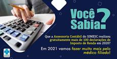 Você sabia que a Assessoria Contábil do SIMESC realizou gratuitamente mais de 100 declarações de Imposto de Renda em 2020?
