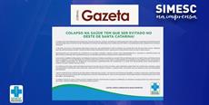 Jornal Gazeta, de São Miguel do Oeste, repercute nota do SIMESC sobre a situação do Oeste do Estado