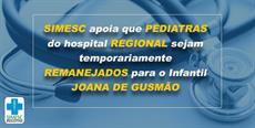 SIMESC apoia que pediatras sejam remanejados na pandemia