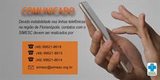 Comunicado sobre telefones SIMESC