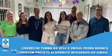 Núcleo Acadêmico do SIMESC reúne-se com líderes de turma na UFSC e Unisul Pedra Branca