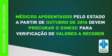 Médicos aposentados da SES devem procurar o SIMESC para verificação de valores a receber