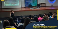JOAÇABA: Advogada do SIMESC realiza palestra na Semana Acadêmica da Unoesc