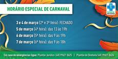 Horário especial de Carnaval