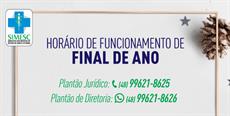Horário de funcionamento de final de ano