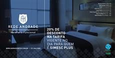 Rede Andrade Hotéis concede 20% de desconto na tarifa vigente