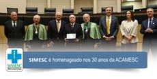 SIMESC é homenageado nos 30 anos da ACAMESC 